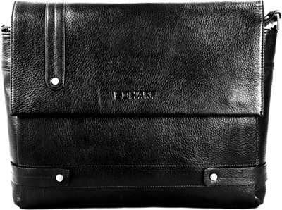 

Scharf Men Casual Black Genuine Leather Sling Bag