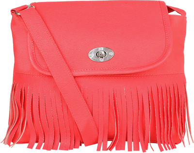 

SARA Women Casual Red PU Sling Bag
