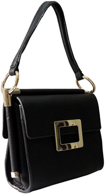 

ASNORA Women Evening/Party Black Leatherette Shoulder Bag