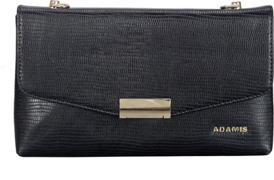 

Adamis Women Evening/Party Black Genuine Leather Sling Bag