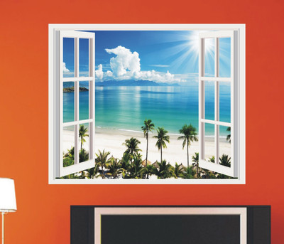 Jagvii 82 cm Magical window, Self Adhesive Sticker(Pack of 1)