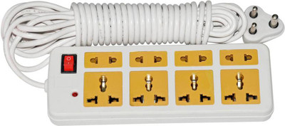 

Stylopunk Extension Cord with 8 Meter Long Wire, 8 Socket, 8 Socket 8 Socket Surge Protector(Yellow)