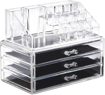 

Bluwings Portable Cosmetic & Jewellery Storage Box Makeup and Jewellery Vanity Box(White)