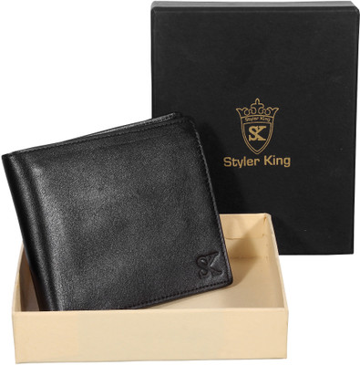 

Styler King Men Black Genuine Leather Wallet(9 Card Slots)