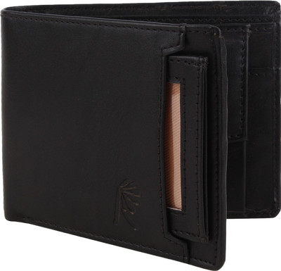 

R Men Formal Black Artificial Leather Wallet(5 Card Slots)