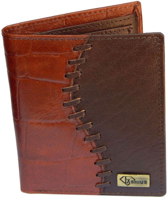 

Fashius Men Casual Brown Genuine Leather Wallet(10 Card Slots)