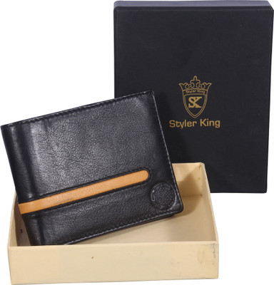 

Styler King Men Black Genuine Leather Wallet(6 Card Slots)