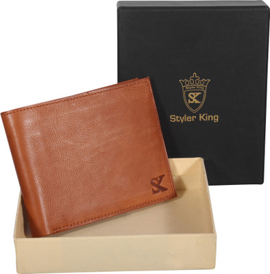 

Styler King Men Tan Genuine Leather Wallet(2 Card Slots)