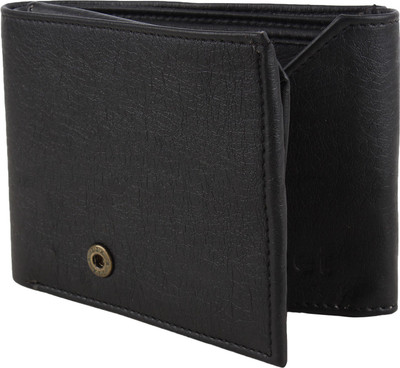 

R Men Formal Black Artificial Leather Wallet(5 Card Slots)
