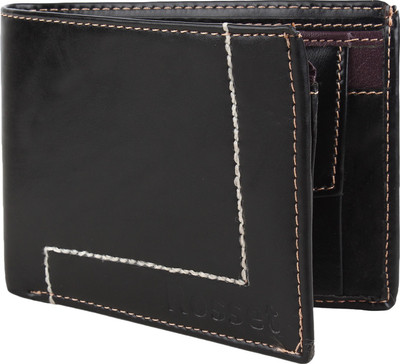 

R Men Casual Black Artificial Leather Wallet(5 Card Slots), Black purple