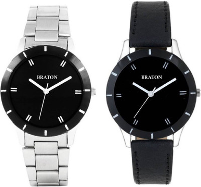 BRATON BTCombowatch_203 New Generation Multicolor Dial Multicolor Stainless Steel & Leather Strap Analog Wrist Analog Watch  - For Men & Women
