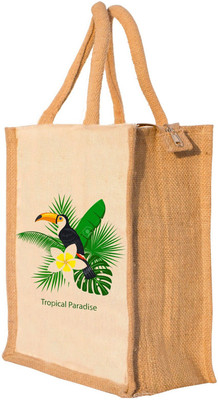 

Nisol® Tropical Paradise Bird Waterproof Lunch Bag(Beige, 12 inch)