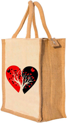 

Nisol® Red & Black Heart Waterproof Lunch Bag(Beige, 12 inch)