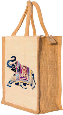 

Nisol® Rajasthani Art Elephant Waterproof Lunch Bag(Beige, 12 inch)