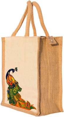 Nisol® Beautiful Peacock Waterproof Lunch Bag(Beige, 12 inch)