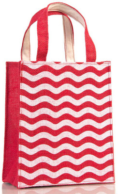 

H&B Jute Bag | Gift Bag | Tote Bag | Shopping Bag | Waterproof Lunch Bag(Red, 10 L)