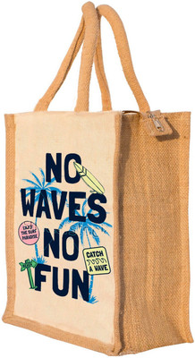 

Nisol® No Waves No Fun Beach Waterproof Lunch Bag(Beige, 12 inch)