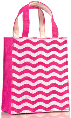 

H&B Jute Bag | Gift Bag | Tote Bag | Shopping Bag | Waterproof Lunch Bag(Pink, 5 L)