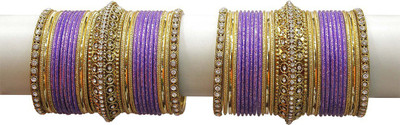 Muchmore Alloy Gold-plated Bangle Set(Pack of 2)
