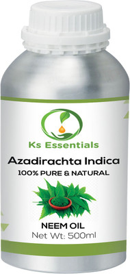 

Ks Essentials 100% Pure Neem Oil Cold Pressed Natural & Undiluted For Skin care & Hair Care (500ml)(500 ml)