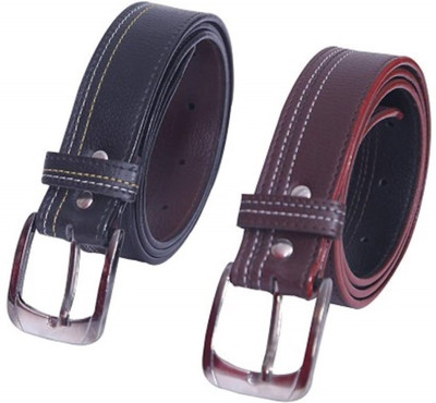 

Bluemoon Star Men Casual Black, Brown Artificial Leather Belt, Multicolor