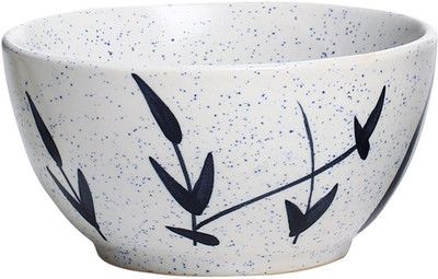 

Caffeine Katori Ceramic in Matte White Leaf (Set of 1) Handmade Stoneware Bowl(White, Pack of 1)