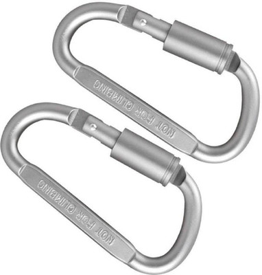 

Charismacart Outdoor Carabiner Lock Hook Buckle Locking Carabiner (Pack of 2) Locking Carabiner(Silver)