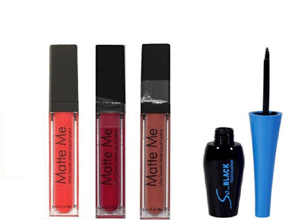 

Vedy One eyeliner free with three lipstick(Set of 1)