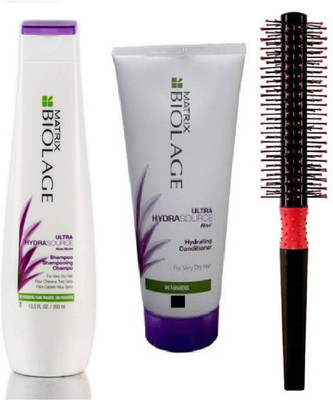 

TheTopNotch Hair Brush and Matrix Ultra Hydra Shampoo 200 Ml & Conditioner 96 Gm(Set of 3)