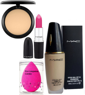 

pro longwear combo Sponge Puff, Hyper Real Foundation SPF 15,Studio Fix Compact,Candy Yum-yum(Set of 4)