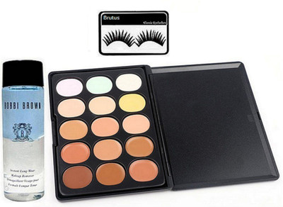 

brutus Eyelashes, Mac 15 Shades Concealer Palette, Bobbi Brown Instant Long Wear Makeup Remover(Set of 3)