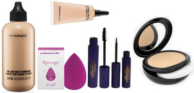 

professional kit Sponge Puff & Face And Body Foundation & Padma Eyeliner & Mascara & Face Compact & Select Cover-up(Set of 6)