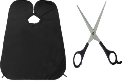 

JAGTEK Combo Of Stainless Steel Scissor With Plastic Handle / Beard Shaving Apron ( set of 2 )(Set of 02)