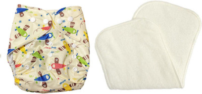 

Triple B Reusable New Adjustable All Sizes Baby Washable Cloth Diaper Nappies for Babies,0 to 2 Years + 1 Microfiber insert pad (yellow) - L