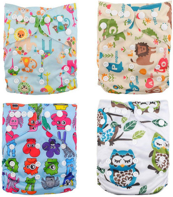 

Alva Pack Fitted Pocket Cloth Diaper with 2 Inserts Each (Boy Color) 4DM02 - M(4 Pieces)