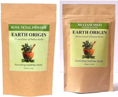 

Earth Origin Rose Petal Powder and Multani Mitti- Fuller’s Earth (Combo) 100 gm Each (200 g)(200 g)