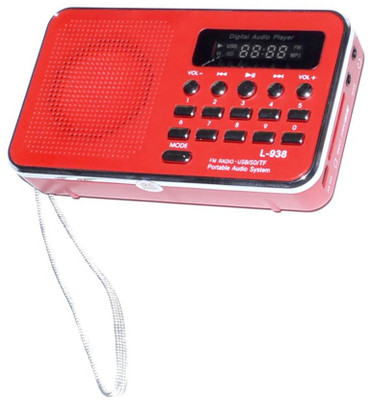CRETO L-938 Multi-function Digital Radio FM Audio Player Support USB pen-drive , aux and memory card FM Radio(Red)