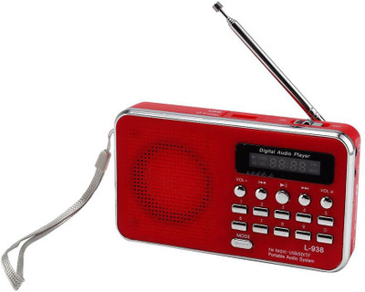 

CRETO Digital L-938 Best Quality Mp3 Music Player Radio FM Support USB pen-drive , aux and memory card FM Radio(Red)