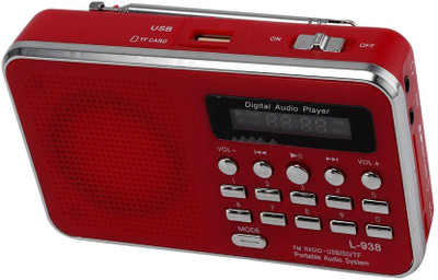 

CRETO L-938 Radio FM Digital Mp3 Player Support USB pen-drive , aux and memory card FM Radio(Red)