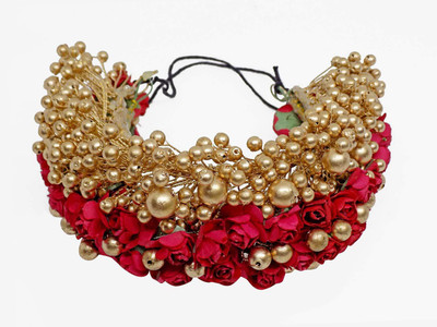 

Bueno New Style Bridal Flower Hair Gajra (Veni) Accessories For Wedding Women & Girls, Red Flower Hair Gajra For Women Stylish Hair, Pack Of 1 Hair Accessory Set(Multicolor)