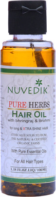 

Nuvedik Pure Herbs Hair Oil With Bhringraj & Bhrami - 100ml(Pack of 3) Hair Oil(300 ml)