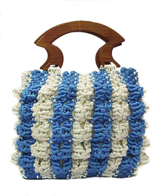 

RITA'S Hand-held Bag(White, Blue), Blue;white