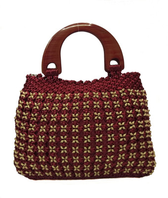 

RITA'S Hand-held Bag(Maroon, Gold), Gold;maroon