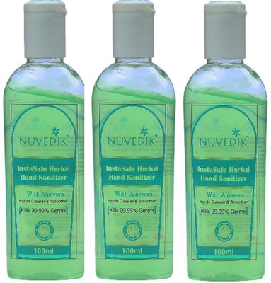 

Nuvedik Instasafe Herbal Hand Sanitizer - (Pack of 3, 100ml)(100 ml, Bottle, Pack of 3)