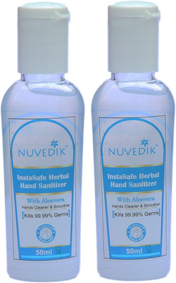 

Nuvedik Instasafe Herbal Hand Sanitizer - (Pack of 2, 50ml)(50 ml, Bottle, Pack of 2)