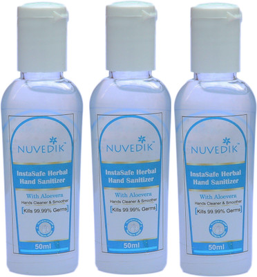 

Nuvedik Instasafe Herbal Hand Sanitizer - (Pack of 3, 50ml)(50 ml, Bottle, Pack of 3)