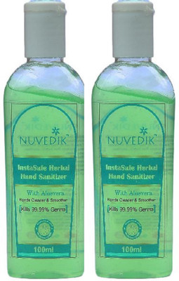 

Nuvedik Instasafe Herbal Hand Sanitizer - (Pack of 2, 100ml)(100 ml, Bottle, Pack of 2)
