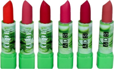 ads NEW ALOE EXTRACT LIPSTICK SET OF 6(MULTICOLOR, 4.5 g)