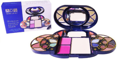 

ADS Make-Up Kit 22 Eyeshadow, 4 Lipgloss, 2 Blusher And 1 Compact Powder Free Polo Lipstick(Pack of 2)