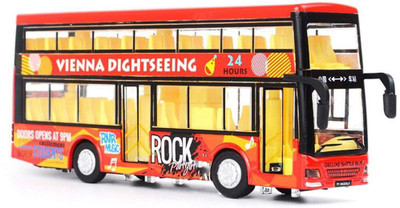

DMPL fastdeal Double Decker Die cast Metal Body Door Opening Luxury Red Toy Bus with LED Light Sound toy(Multicolor)
